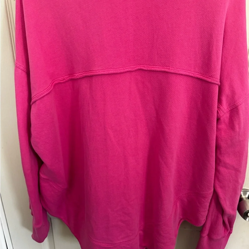 Pilcor Sweatshirt Womens L Pink Collared V Neck Grommet Eyelets Terry Pullover - Picture 8 of 14